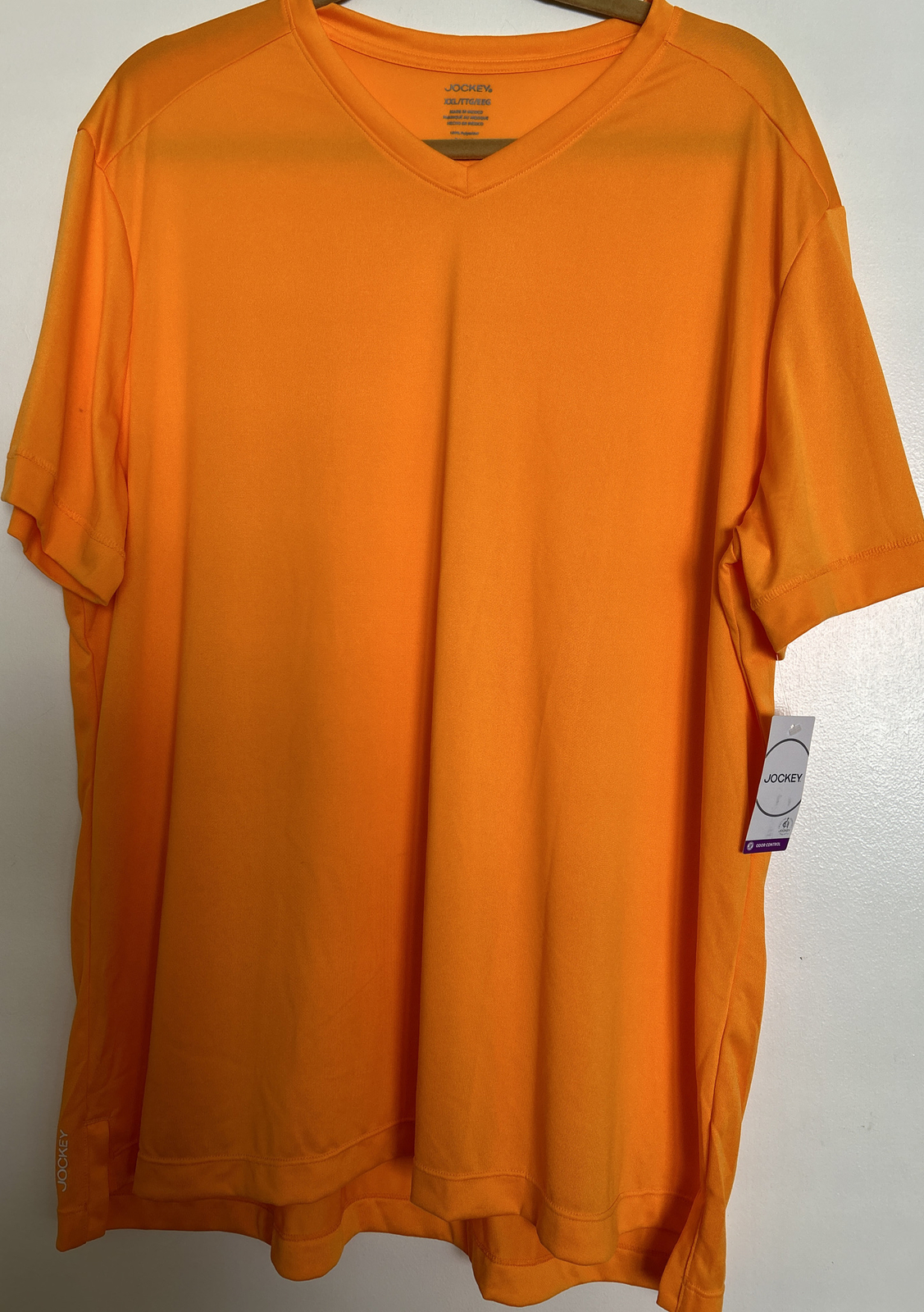 NEW! Men’s Jockey V- Neck Activewear Tee Shirt ~Breathable ~ Wicking~Side Slits gallery