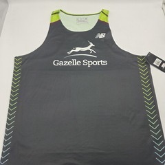 Mens New Balance Race Running Singlet Gray XL Gazelle Sports NWT