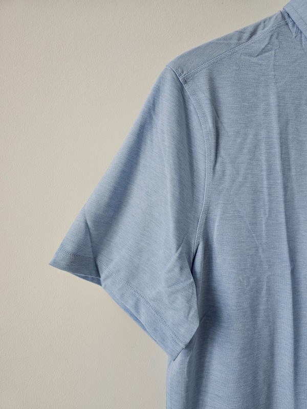 NWT LULULEMON Evolution SS Polo Top Shirt Men's Large HOBU Heathered Blue gallery