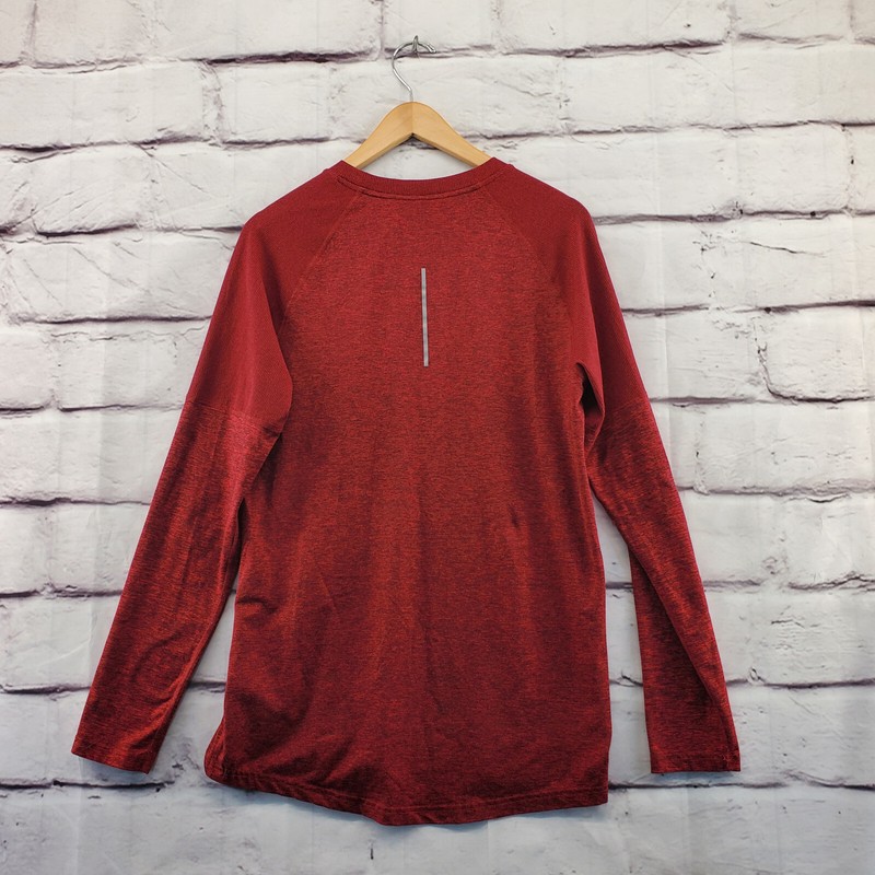 NIKE Top Mens Small Athletic Running Reflective Long Sleeve Red Burgundy gallery