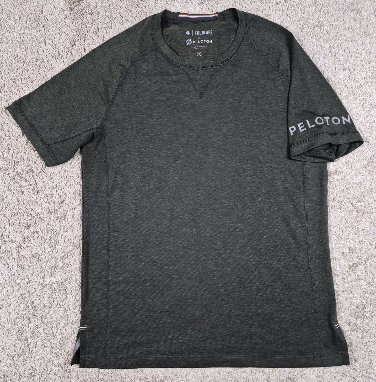 Fourlaps Peloton Wool Blend Athletic Tshirt Mens Small Green Short Sleeve gallery