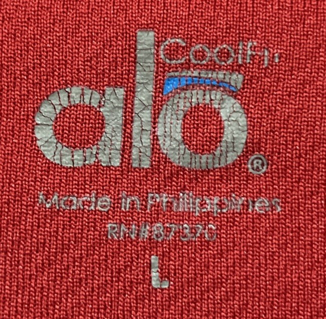 Men's Alo Coolfit Pullover Red Gray Long Sleeve Base Layer Size Large ESPN Logo gallery