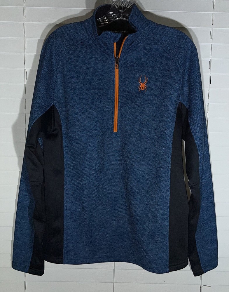 Awesome Spyder 12 Zip Pull-over Men's M Blue and Orange