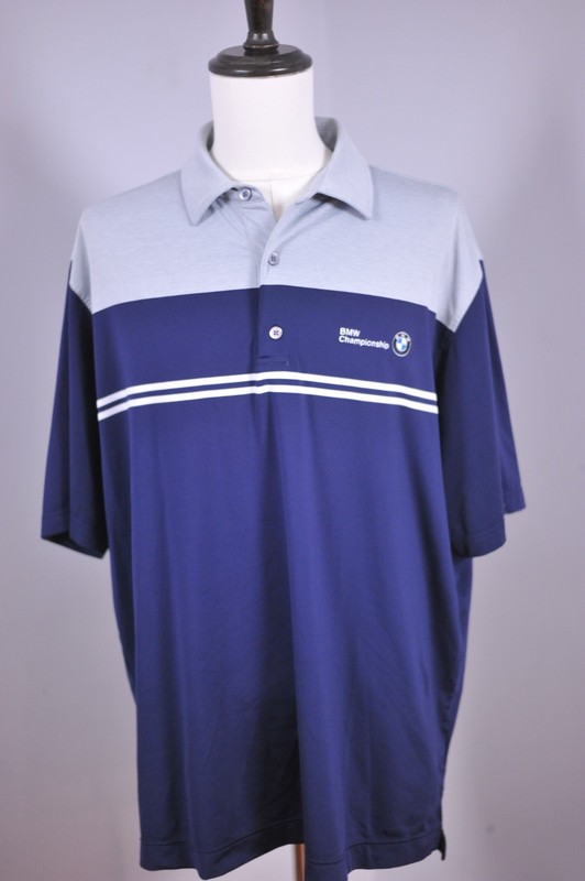 FootJoy Performance Golf Polo Shirt BMW Championship Navy/Gray Men's 2XL gallery
