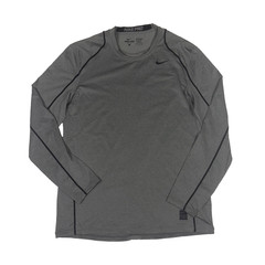 Nike Pro Dri-FIT Mens Long Sleeve Fitted Training Shirt Grey Large RN56323
