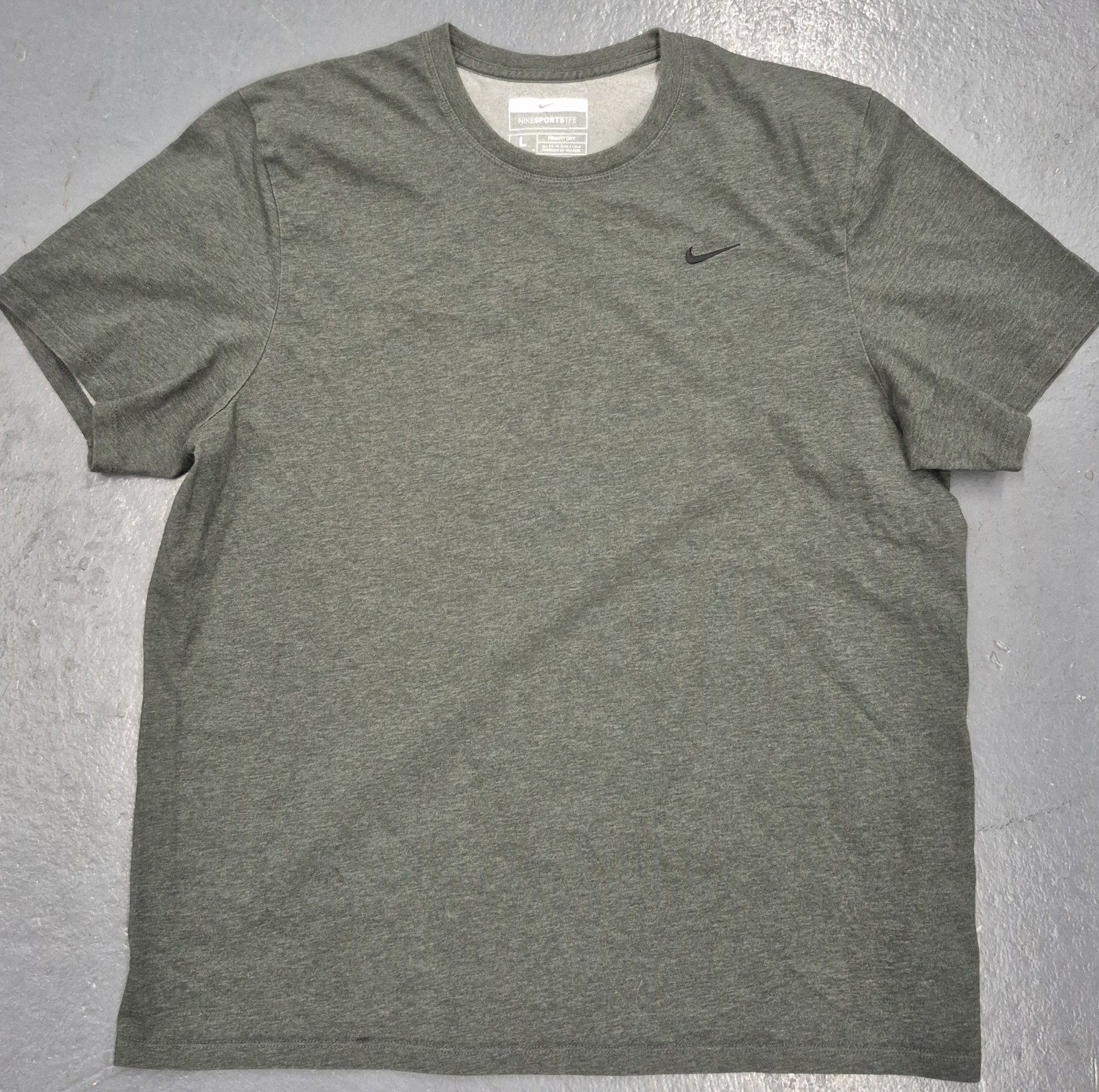 Nike Dri-Fit Cotton Training T-shirt Men L Olive Green Heavy Double Knit Y2K gallery