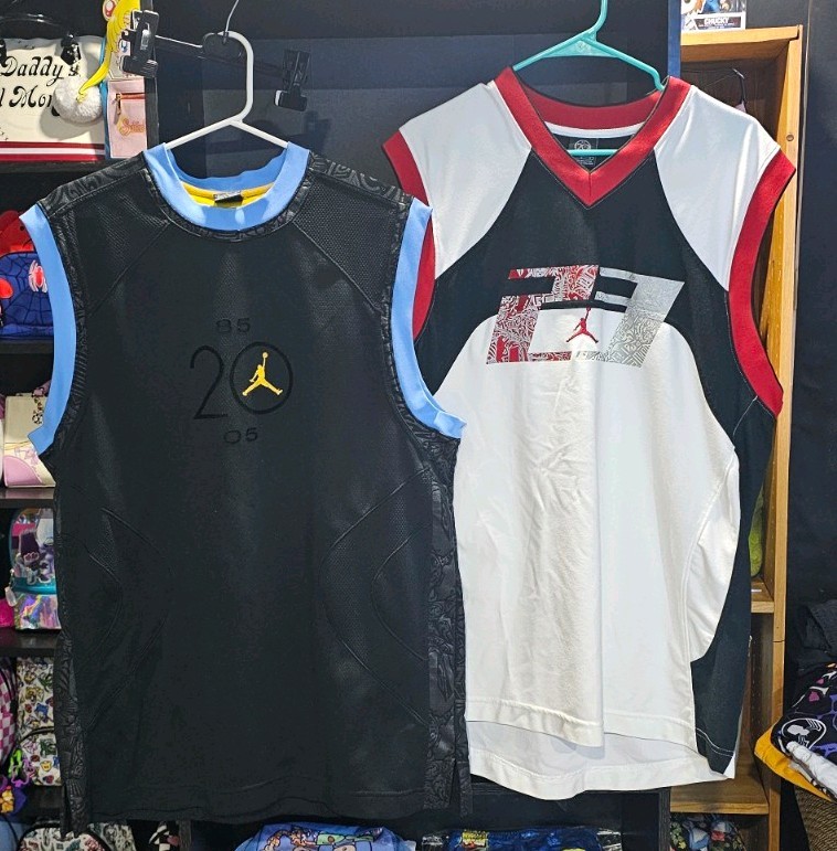 Jordan 20th Anniversary Jersey Lot Of 2 Blue & Black And White With Red Size L