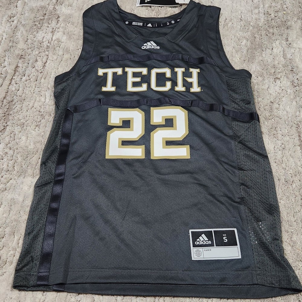 NWT adidas Georgia Tech Yellow Jackets Swingman Basketball Jersey Charcoal/Gold