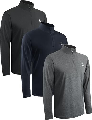 JUMGEAR LIFE 3PACK QUARTER ZIP PULLOVER MEN LONG SLEEVE QUICK DRY BLACK/BLUE gallery