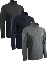 JUMGEAR LIFE 3PACK QUARTER ZIP PULLOVER MEN LONG SLEEVE QUICK DRY BLACK/BLUE