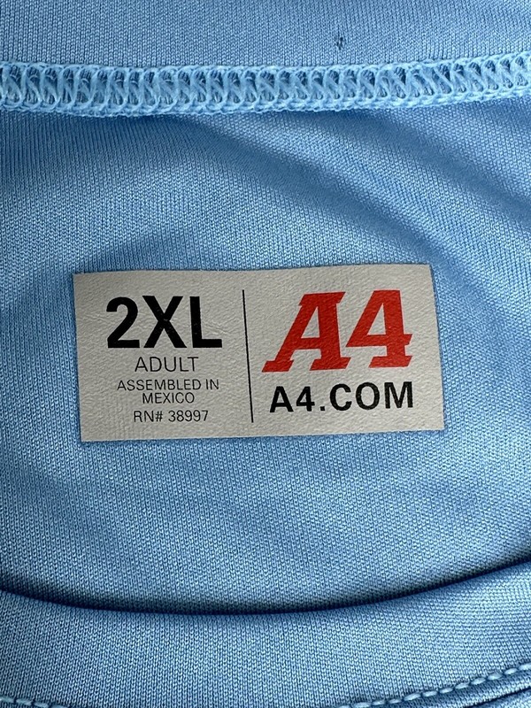 A4.Com Men's Workout Running Cooling Performance T-Shirt Solid Light Blue 2XL gallery