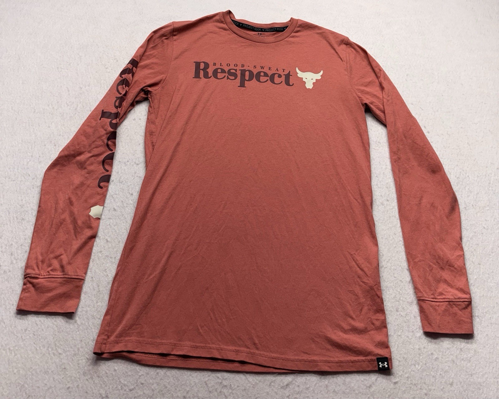 Under Armour Project Rock Blood Sweat Respect Shirt Men’s Size Small Deco Rose gallery