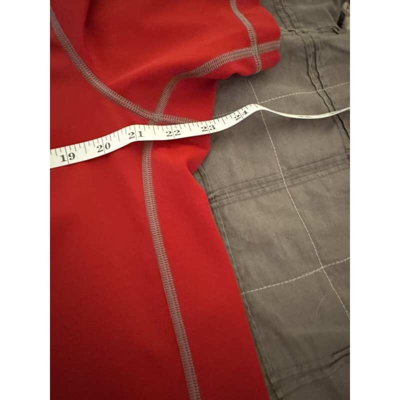 Lands End Performance Shirt Mens L Large Red Gray Quarter Zip Sweat Wicking gallery