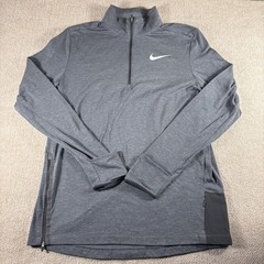 Nike Dri-FIT Running Pullover Mens Large Gray 1/4 Zip Reflective 928557-011