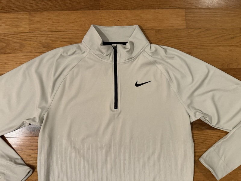 New S Nike Tour Dri-FIT ADV 1/2 Zip Long Sleeve Golf Top Light Bone FD5833-072 gallery