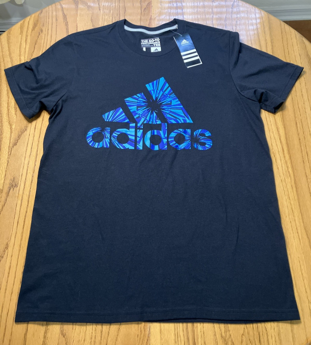 NWT ADIDAS THE GO-TO PERFORMANCE TEE LOGO FRONT SIZE LARGE BLACK CLIMALITE gallery