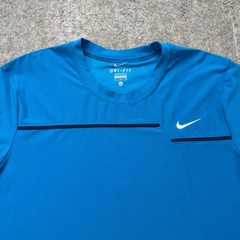 Nike Court Dry Tennis Top Men XL Blue Crew Neck Performance 425445 Shirt
