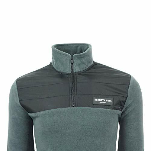 Kenneth Cole New York NEW Men Color Block Mock Neck 1/4 Zip Pullover Shirt L $80 gallery