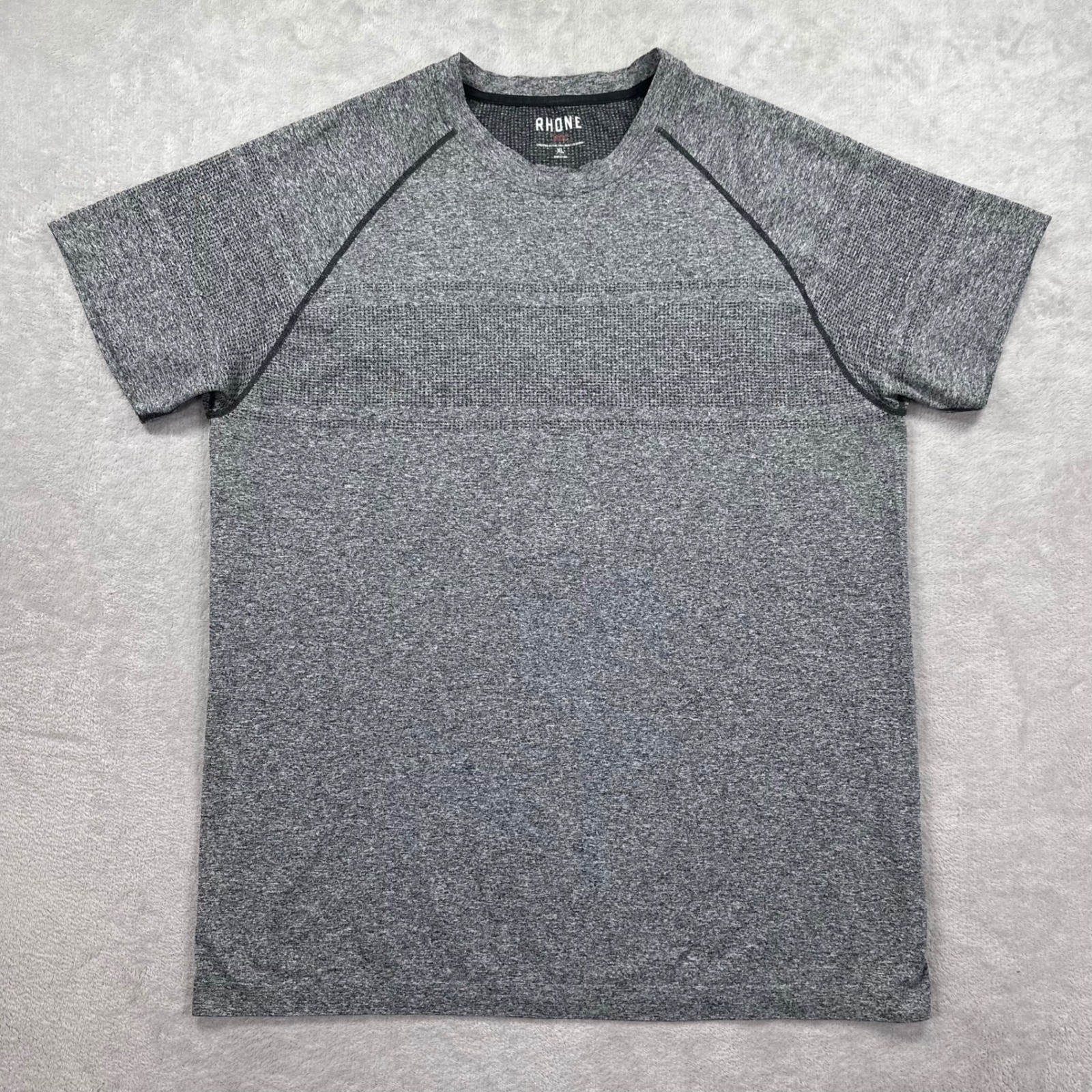 Rhone Reign Training Tee Men XL Gray Heather Seamless Raglan Workout Shirt Gym gallery