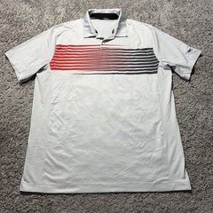 Nike Golf Tour Performance White Red Black Large Dri Fit Stretch Polyester