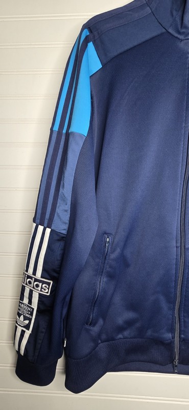 Adidas Originals Adicolor Blue Funnel Neck Track Top Jacket Men Size L gallery
