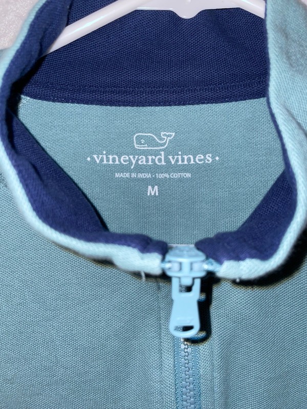 Vineyard Vines 1/4 Zip Pullover Men's M Sea Foam Green 100% Cotton knit Whale gallery