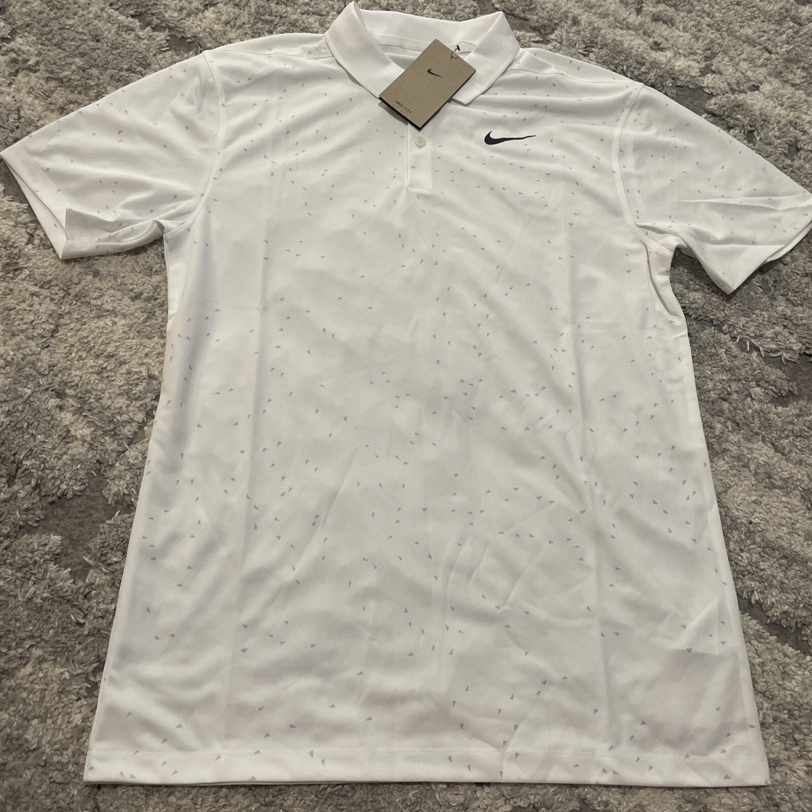 Nike Dri-FIT Victory Printed Polo White CU9841-100 Men's Size Small New! gallery