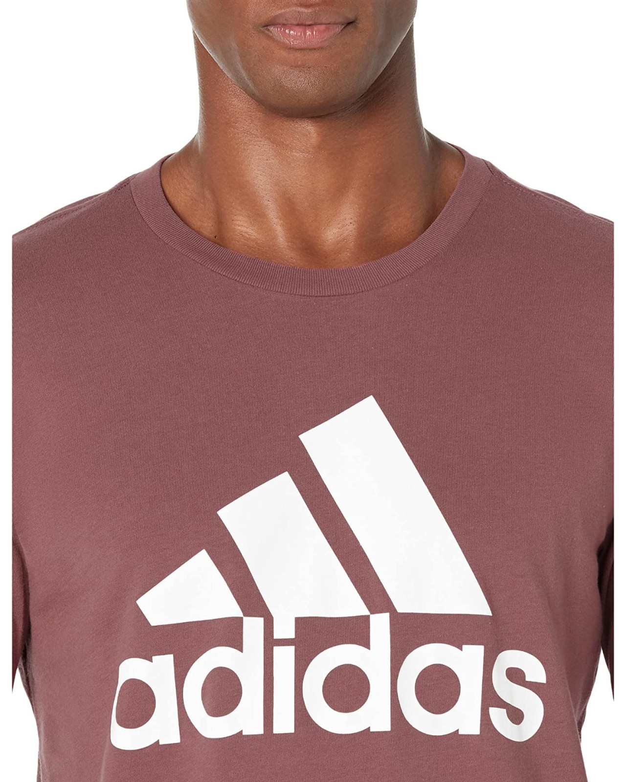 Adidas Size L Quiet Crimson Tee Mens Badge Of Sport Long Sleeve Cotton T-Shirt gallery