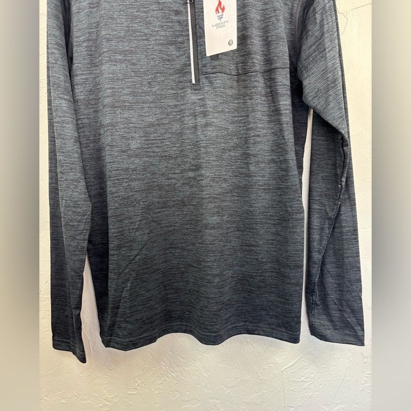 LIBERTY PRO Men's Grey Pullover Quarter Zip NEW Jacket Shirt Long Sleeve Small gallery