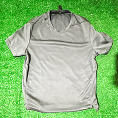 Men’s Gray Solid Activewear T-Shirt M Regular Fit Crew Neck Short Sleeve