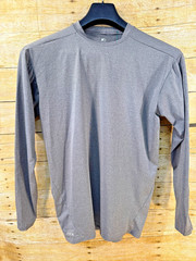 STARTER COMPRESSION BASE TEE SHIRT LS DRI-STAR HEATHER GRAY MEN’S XL FITTED EUC