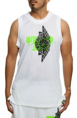Nike Jordan Air JUMPMAN Size Small MESH Jersey Wings Whit/Green/Black BQ8479-100