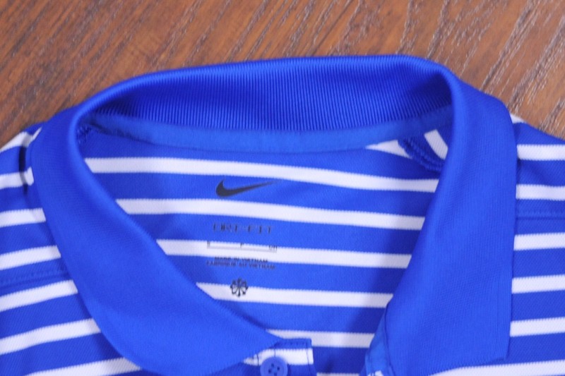 NIke Dri-Fit Performance Polo Shirt Blue Stripe Minnesota Vikings Men's Small S gallery