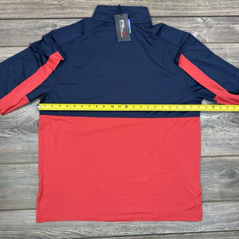 RLX Ralph Lauren Men's Performance Half-Zip Pullover Navy Red Size Large NWT gallery