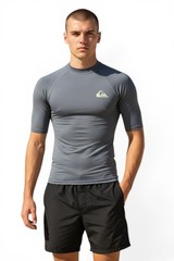 men’s quicksilver chorcal gray short sleeve upf 50 protection