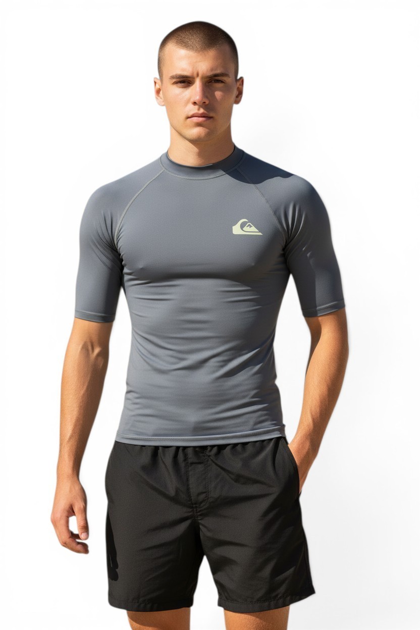 men's quicksilver chorcal gray short sleeve upf 50 protection gallery