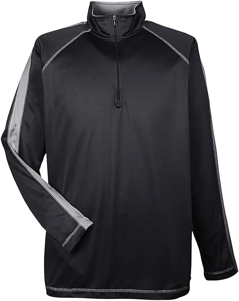 UltraClub Men’s Cool & Dry Sport Quarter-Zip Pullover Long Sleeve Large gallery