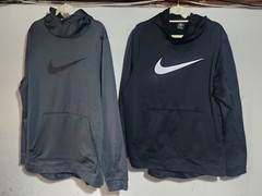 Two Nike Hoddies Dri Fit XL, One is Black, One is Dark Gray, Great Condition