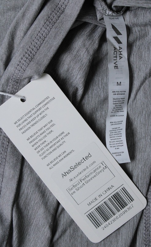 Aha Selected Men's Softest Performance Short Sleeve Tee CG2 Grey Medium NWT gallery