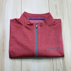 Vineyard Vines Men Performance Striped Sankaty Quarter Zip Sweater Red XXL