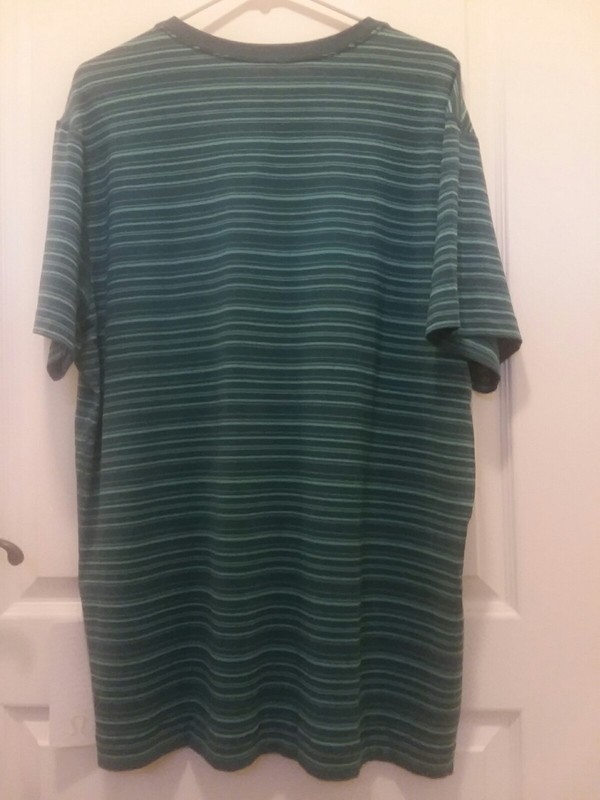 NWT Lululemon Mens XXL 5 YEAR BASIC V Neck Tee Shirt CTUS BLUE Stripes teal gallery