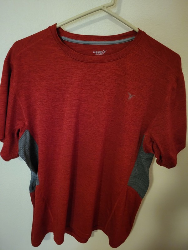 Old Navy Active Large Red gray Marled 27 L 24 Across Front Chest Pit To Pit Grea gallery