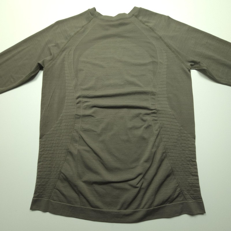 Alphalete Men Shirt Large Green Brown Tint Long Sleeve Athletic Gym Training Tee gallery