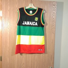 Jamaica Basketball One Love Rasta Colors #62 Jersey Men’s Large