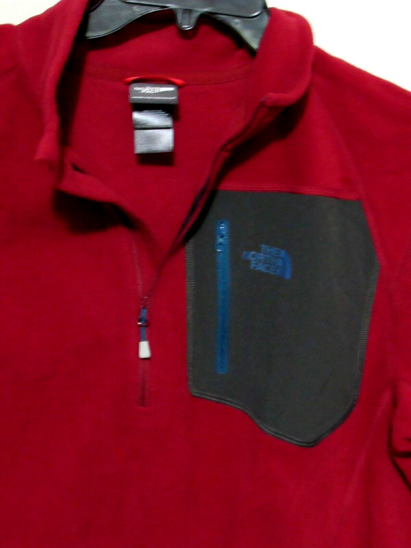 The North Face 1/4 Zip Pullover Red Fleece Top Mens L Polartec Athleisure Sports gallery