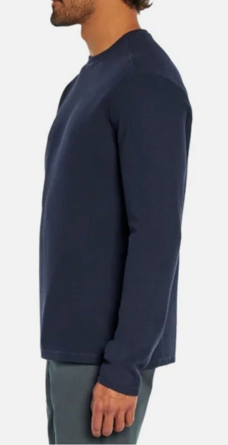 NWT Banana Republic Men's Textured Double Knit Crew Pullover, Blue , Size S gallery