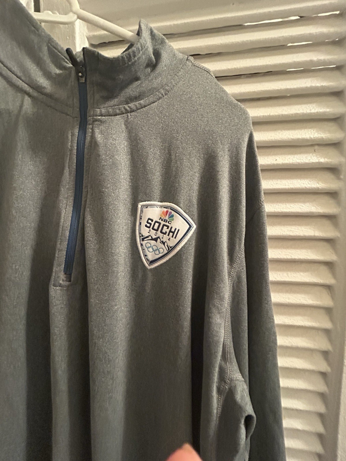 Olympics SOCHI 2014 Nike 1/4 Zip Pullover Men’s Sz L Gray NBC Winter Olympics gallery
