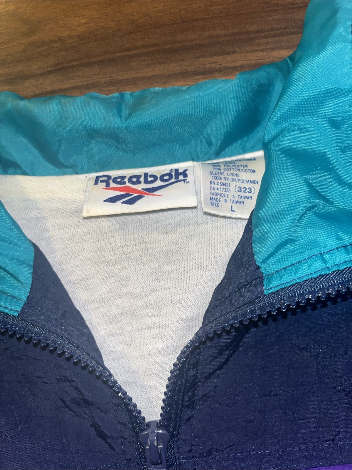 Vintage 1990s Reebok Color blocking Full Zip Nylon Track top size L boxy gallery