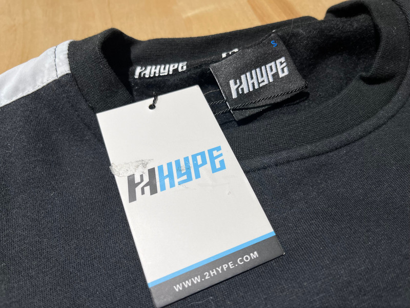 2Hype Men's S BLACK w/ White Stripes Long Sleeve Sweatshirt - NEW gallery
