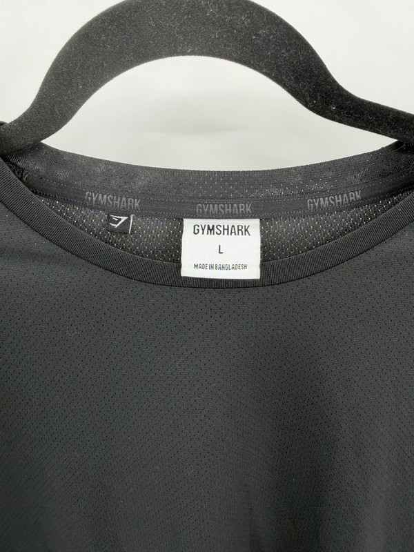 Gymshark Long Sleeve Compression Shirt Mens L BLack Vented Workout Running EUC gallery